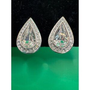 Teardrop Crystal Clip-On Earrings